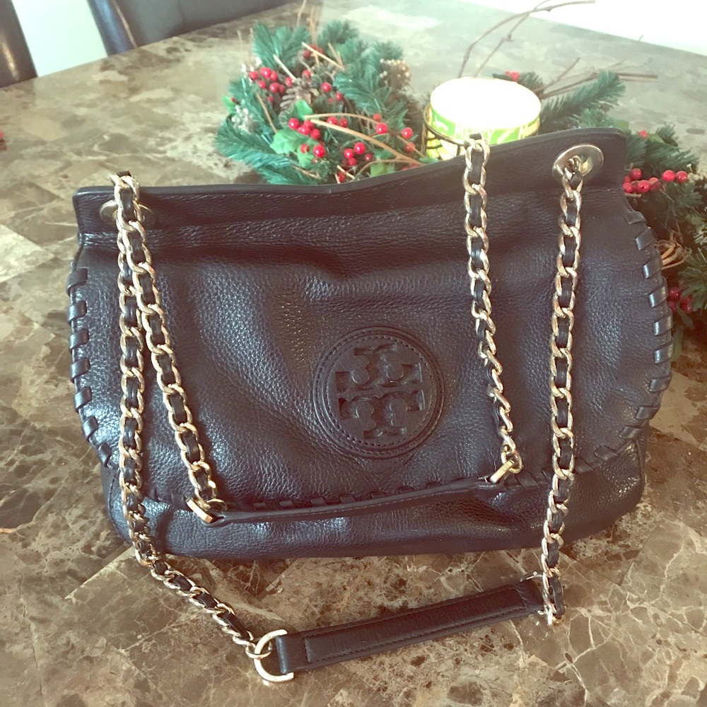 Tory Burch Black Saddle over the shoulder bag